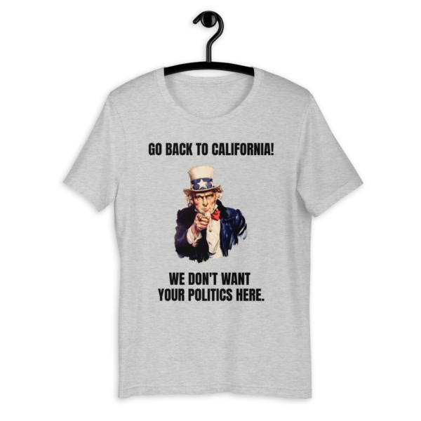 "Go Back To California!" Uncle Sam Political T-Shirt - www.CrazyDemocrat.com - Image 5