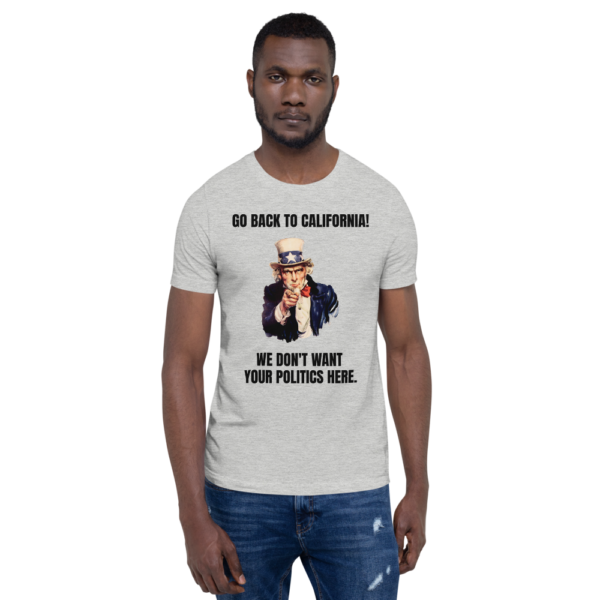 "Go Back To California!" Uncle Sam Political T-Shirt - www.CrazyDemocrat.com - Image 11