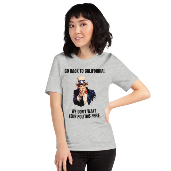 "Go Back To California!" Uncle Sam Political T-Shirt - www.CrazyDemocrat.com - Image 8