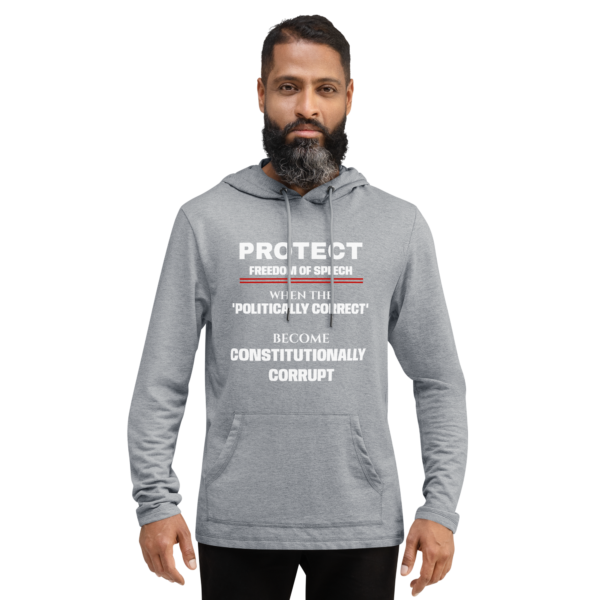 "Protect Freedom of Speech" Unisex Lightweight Hoodie  | www.crazydemocrat.com - Image 2